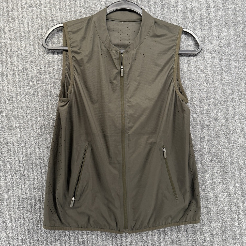 Lululemon Vest Womens 4 Like the Wind Green Full Zip Sleeveless Running Hiking